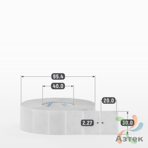 Этикетка самоклеящаяся 30х20 (рядов 1 по 2 000 шт) Прозрачный полипропилен в рулоне, втулка 40 мм (к) IQ code