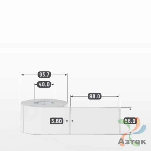 Этикетка самоклеящаяся 56х98 (рядов 1 по 400 шт) Полипропилен белый в рулоне, втулка 40 мм (к) IQ code 	