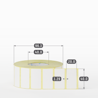 Термоэтикетка ЭКО 40х20 (рядов 1 по 2 000 шт) в рулоне, втулка 40 мм (к) IQ code