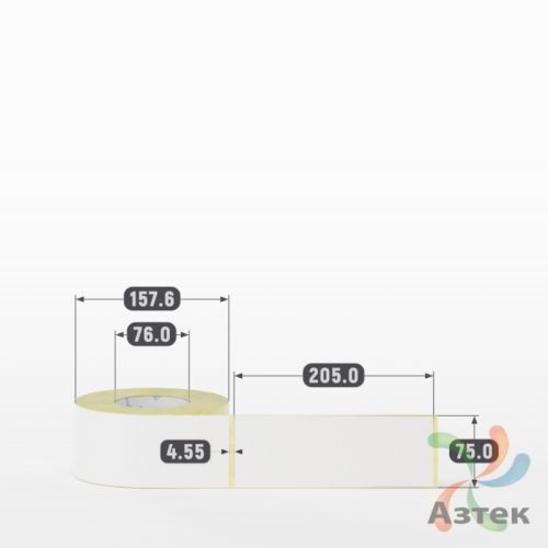 Термоэтикетка ЭКО 75х205 (рядов 1 по 500 шт)  в рулоне, втулка 76 мм (к) IQ code