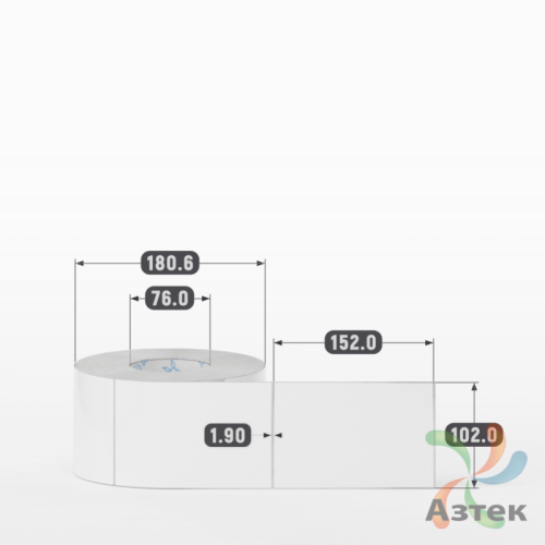 Этикетка самоклеящаяся 102х152 (рядов 1 по 1 000 шт) Полипропилен белый в рулоне, втулка 76 мм (к) IQ code 	