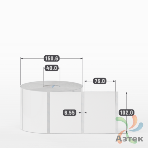 Этикетка самоклеящаяся 102х76 (рядов 1 по 1 500 шт) Полипропилен белый в рулоне, втулка 40 мм (к) IQ code 	