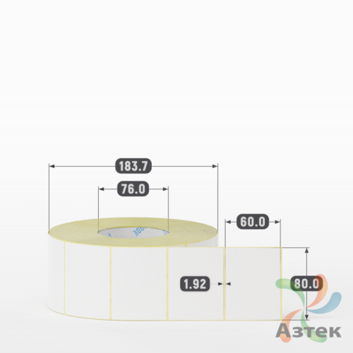 Термоэтикетка ЭКО 80х60 (рядов 1 по 2 500 шт)  в рулоне, втулка 76 мм (к) IQ code