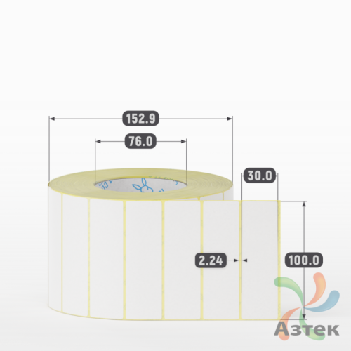 Термоэтикетка ЭКО 100х30 (рядов 1 по 3 000 шт)  в рулоне, втулка 76 мм (к) IQ code