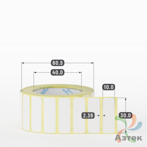 Термоэтикетка ЭКО 30х10 (рядов 1 по 1 000 шт)  в рулоне, втулка 40 мм (к) IQ code