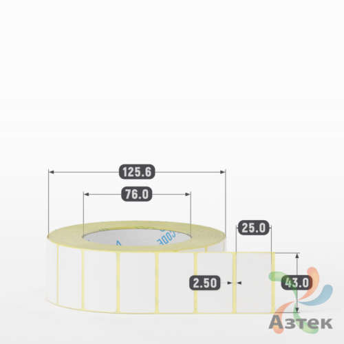 Термоэтикетка ЭКО 43х25 (рядов 1 по 2 000 шт)  в рулоне, втулка 76 мм (к) IQ code