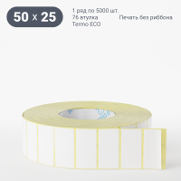 Термоэтикетка ЭКО 50х25 (рядов 1 по 5 000 шт)  в рулоне, втулка 76 мм (к) IQ code
