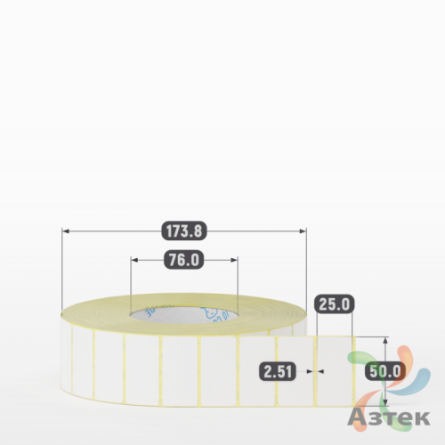 Термоэтикетка ЭКО 50х25 (рядов 1 по 5 000 шт)  в рулоне, втулка 76 мм (к) IQ code