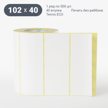 Термоэтикетка ЭКО 102х40 (рядов 1 по 500 шт)  в рулоне, втулка 40 мм (к) IQ code
