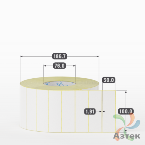Термоэтикетка ЭКО 100х30 (рядов 1 по 5 000 шт)  в рулоне, втулка 76 мм (к) IQ code