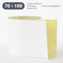 Термоэтикетка ЭКО 70х100 (рядов 1 по 200 шт)  в рулоне, втулка 25 мм (к) IQ code