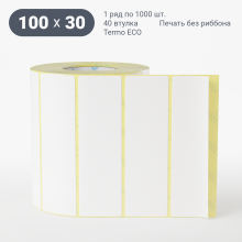 Термоэтикетка ЭКО 100х30 (рядов 1 по 1 000 шт)  в рулоне, втулка 40 мм (к) IQ code