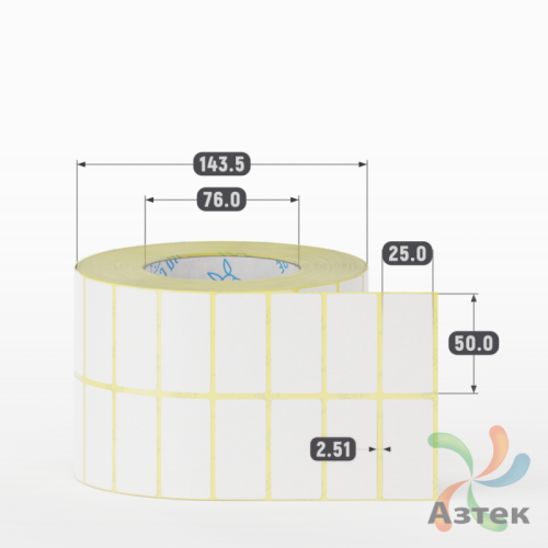 Термоэтикетка ЭКО 50х25 (рядов 2 по 3 000 шт)  в рулоне, втулка 76 мм (к) IQ code