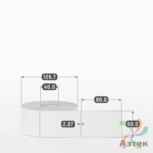 Этикетка самоклеящаяся 60х90 (рядов 1 по 900 шт) Полипропилен белый в рулоне, втулка 40 мм (к) IQ code 	