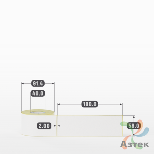 Термоэтикетка ЭКО 58х180 (рядов 1 по 200 шт)  в рулоне, втулка 40 мм (к) IQ code
