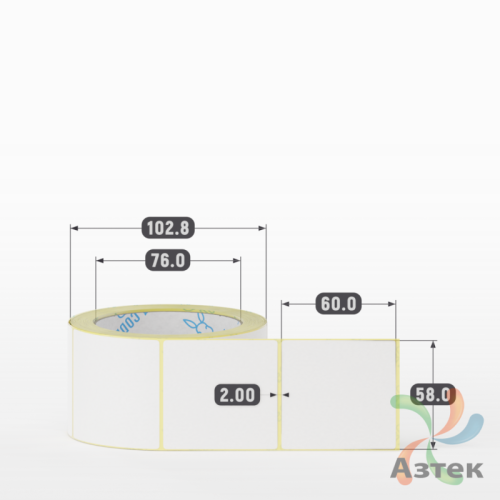 Термоэтикетка ЭКО 58х60 (рядов 1 по 400 шт)  в рулоне, втулка 76 мм (к) IQ code