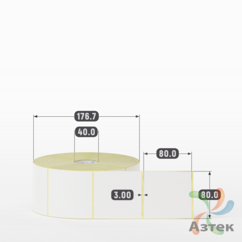 Термоэтикетка ЭКО 80х80 (рядов 1 по 2 000 шт)  в рулоне, втулка 40 мм (к) IQ code