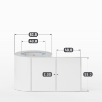 Этикетка самоклеящаяся 58х40 (рядов 1 по 300 шт) Полипропилен белый в рулоне, втулка 40 мм (к) IQ code