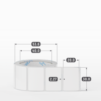 Этикетка самоклеящаяся 30х20 (рядов 1 по 300 шт) Полипропилен белый в рулоне, втулка 40 мм (к) IQ code