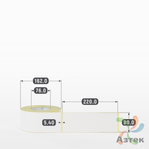 Термоэтикетка ЭКО 80х220 (рядов 1 по 500 шт)  в рулоне, втулка 76 мм (к) IQ code