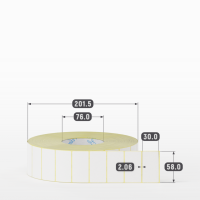 Термоэтикетка ЭКО 58х30 (рядов 1 по 6 000 шт) в рулоне, втулка 76 мм (к) IQ code