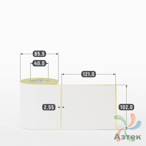 Термоэтикетка ЭКО 102х121 (рядов 1 по 250 шт)  в рулоне, втулка 40 мм (к) IQ code