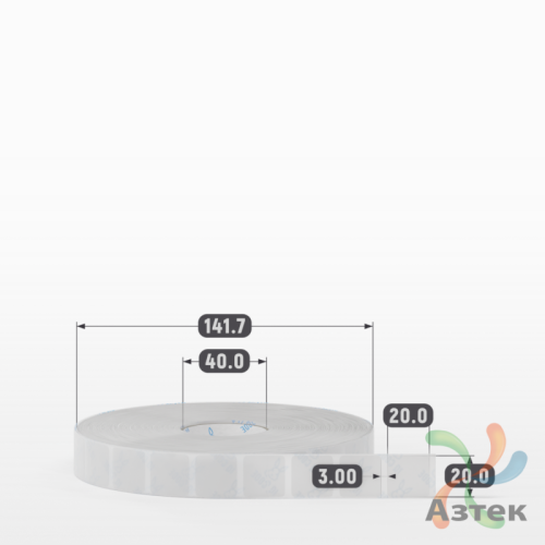 Этикетка самоклеящаяся 20х20 (рядов 1 по 5 000 шт) Прозрачный полипропилен в рулоне, втулка 40 мм (к) IQ code