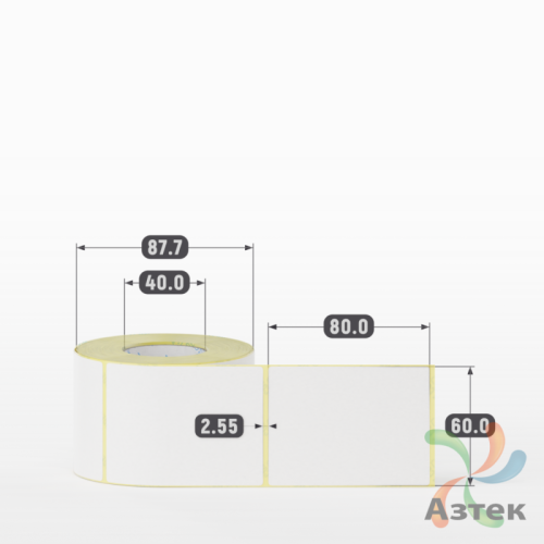 Термоэтикетка ЭКО 60х80 (рядов 1 по 400 шт)  в рулоне, втулка 40 мм (к) IQ code