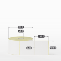 Термоэтикетка ТОП 100х100 (рядов 1 по 1 500 шт) в рулоне, втулка 40 мм (к) IQ code