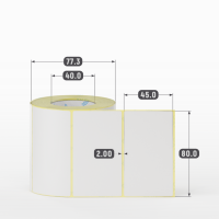 Термотрансферная этикетка 80х45 (рядов 1 по 500 шт) Полуглянец в рулоне, втулка 40 мм (к) IQ code