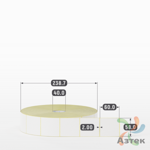 Термоэтикетка ЭКО 58х60 (рядов 1 по 5 000 шт)  в рулоне, втулка 40 мм (к) IQ code