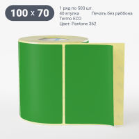 Этикетка 100х70/Termo ECO/500/40 мм (к)/1/Зеленый Pantone 362 