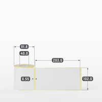 Термотрансферная этикетка 102х203 (рядов 1 по 180 шт) Полуглянец в рулоне, втулка 40 мм (к) IQ code