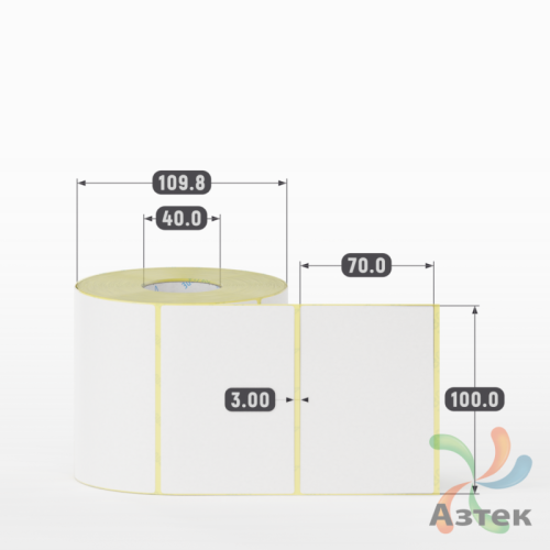 Термоэтикетка ЭКО 100х70 (рядов 1 по 800 шт)  в рулоне, втулка 40 мм (к) IQ code