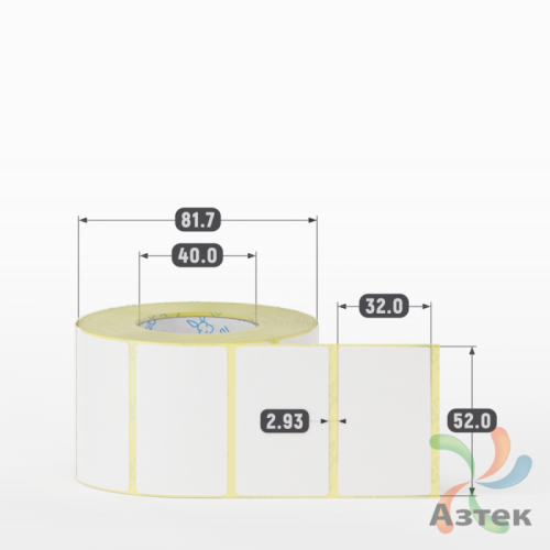 Термоэтикетка ЭКО 52х32 (рядов 1 по 800 шт)  в рулоне, втулка 40 мм (к) IQ code