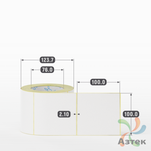 Термоэтикетка ЭКО 100х100 (рядов 1 по 500 шт)  в рулоне, втулка 76 мм (к) IQ code