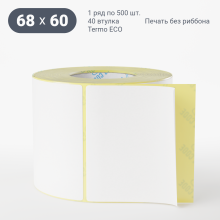 Термоэтикетка ЭКО 68х60 (рядов 1 по 500 шт)  в рулоне, втулка 40 мм (к) IQ code
