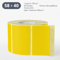 Этикетка 58х40/Termo ECO/700/40 мм (к)/1/ Pantone Yellow C 