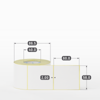 Этикетка самоклеящаяся 58х60 (рядов 1 по 500 шт) Termo ECO съемный клей в рулоне, втулка 40 мм (к) IQ code
