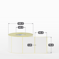 Термоэтикетка ЭКО 70х50 (рядов 1 по 1 000 шт) в рулоне, втулка 40 мм (к) IQ code