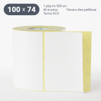 Термоэтикетка ЭКО 100х74 (рядов 1 по 500 шт)  в рулоне, втулка 40 мм (к) IQ code