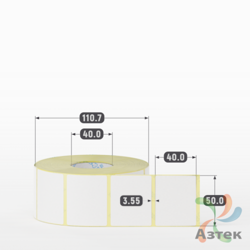 Термоэтикетка ЭКО 50х40 (рядов 1 по 1 400 шт)  в рулоне, втулка 40 мм (к) IQ code
