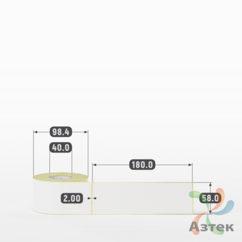 Термоэтикетка ЭКО 58х180 (рядов 1 по 240 шт)  в рулоне, втулка 40 мм (к) IQ code