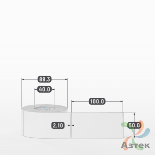 Этикетка самоклеящаяся 50х100 (рядов 1 по 350 шт) Полипропилен белый в рулоне, втулка 40 мм (к) IQ code 	