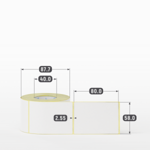 Термоэтикетка ЭКО 58х80 (рядов 1 по 400 шт) в рулоне, втулка 40 мм (к) IQ code