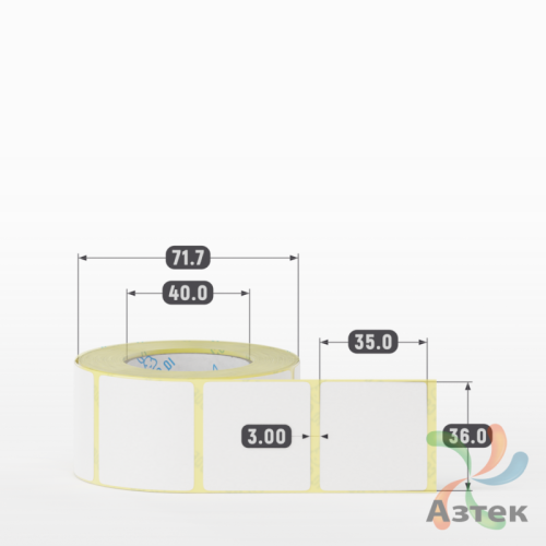 Термоэтикетка ЭКО 36х35 (рядов 1 по 500 шт)  в рулоне, втулка 40 мм (к) IQ code