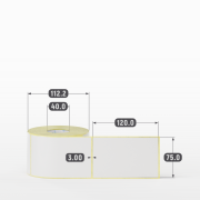 Термотрансферная этикетка 75х120 (рядов 1 по 500 шт) Полуглянец в рулоне, втулка 40 мм (к) IQ code