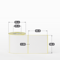 Термоэтикетка ЭКО 58х60 (рядов 1 по 200 шт) в рулоне, втулка 25 мм (к) IQ code