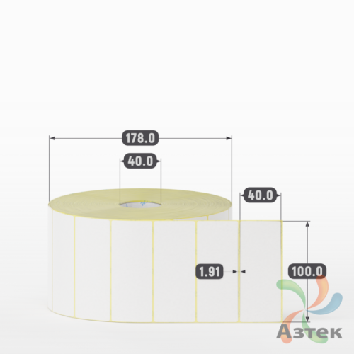 Термоэтикетка ЭКО 100х40 (рядов 1 по 4 000 шт)  в рулоне, втулка 40 мм (к) IQ code