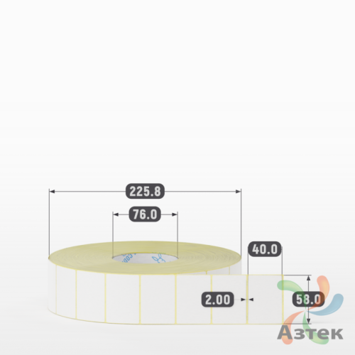 Термоэтикетка 58х40 (рядов 1 по 6000 шт) Termo ECO, втулка 76 мм (к) IQ code (подходит для Вайлдберриз)